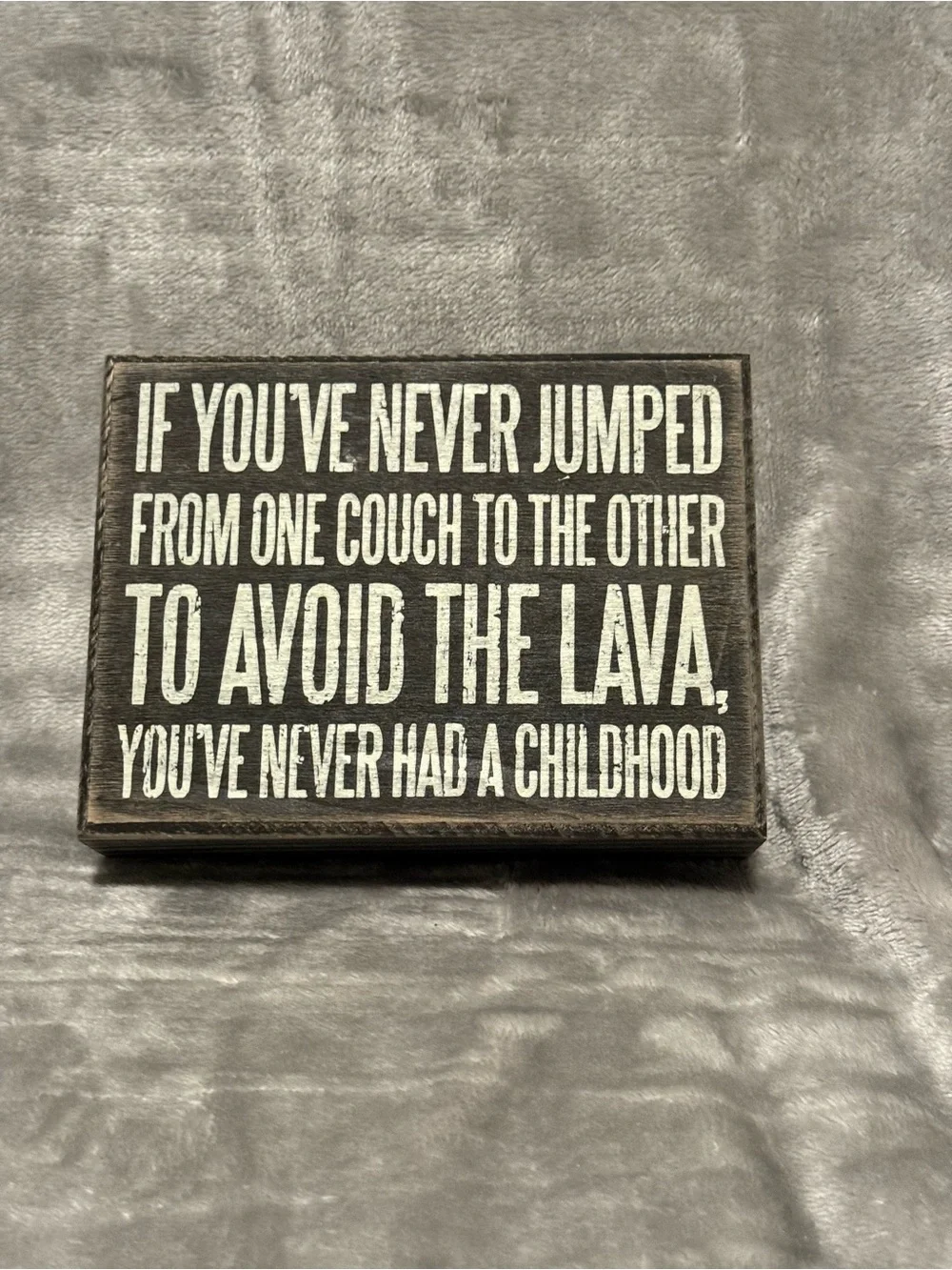 Rustic Black & White 'Avoid the Lava' Wall Sign